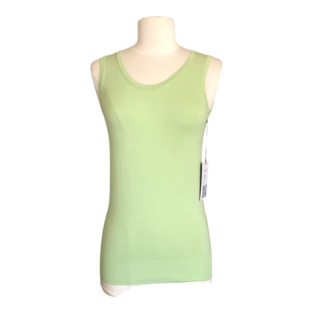 Rondina New York Sleeveless Knit Tank Top Mint Green Round Neck Women’s XS NWT